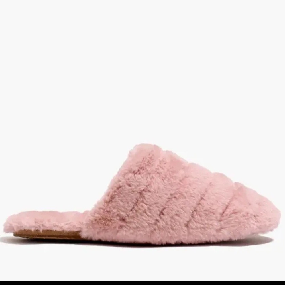Madewell • Quilted Scuff Slippers in Recycled Faux Fur Size 6. like new - Picture 12 of 13
